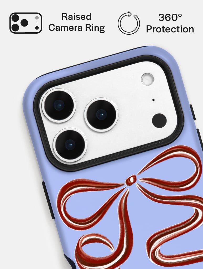 Bow Blue and Brown Ultra Protective iPhone Case Phone Cases Skinnydip London