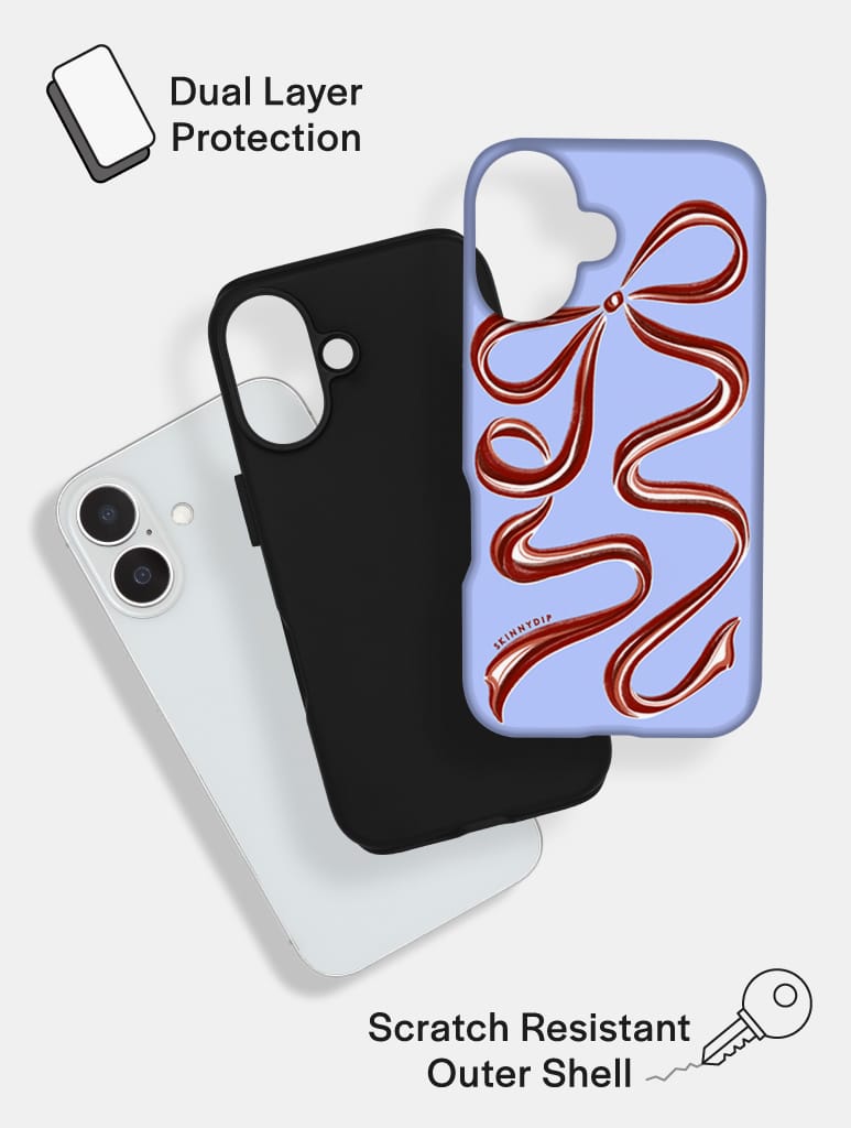 Bow Blue and Brown Ultra Protective iPhone Case Phone Cases Skinnydip London