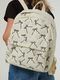 Bow Cream Cord Backpack Backpacks Skinnydip London