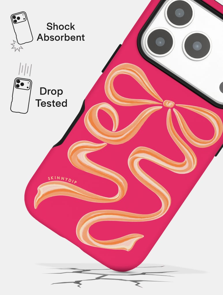 Bow Hot Pink and Orange Ultra Protective iPhone Case Phone Cases Skinnydip London