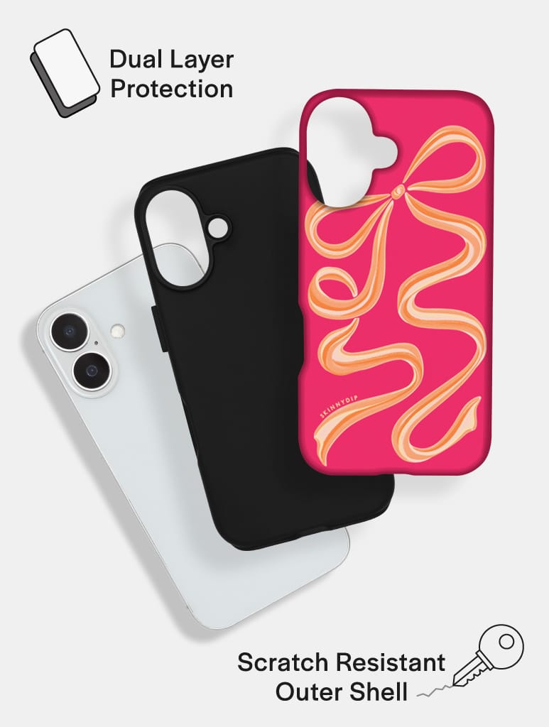 Bow Hot Pink and Orange Ultra Protective iPhone Case Phone Cases Skinnydip London