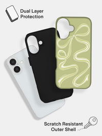 Bow Sage Green Ultra Protective iPhone Case Phone Cases Skinnydip London
