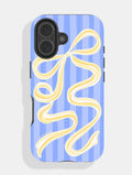 Bow Stripe Blue and Yellow Ultra Protective iPhone Case Phone Cases Skinnydip London