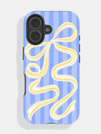 Bow Stripe Blue and Yellow Ultra Protective iPhone Case Phone Cases Skinnydip London