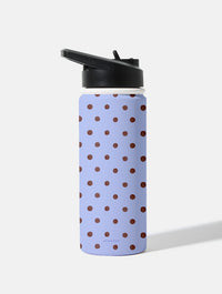 Brown and Blue Painted Polka Dot 18oz Stainless Steel Water bottle Water Bottles Skinnydip London