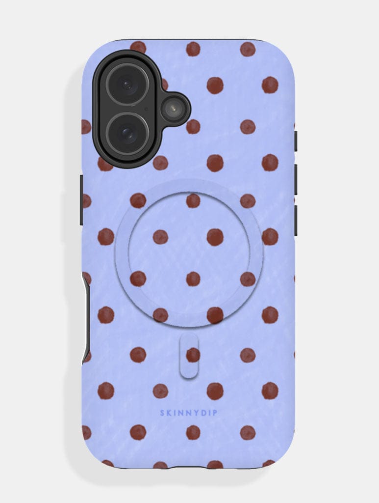 Brown and Blue Painted Polka Dot Magsafe Ultra Protective iPhone Case Phone Cases Skinnydip London