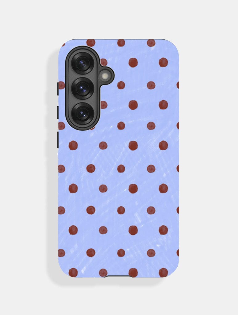 Brown and Blue Painted Polka Dot Ultra Protective Samsung Galaxy Case Phone Cases Skinnydip London