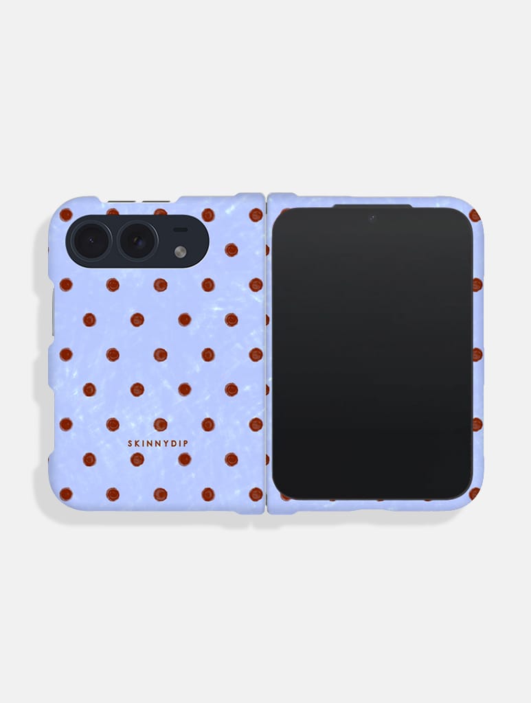Brown And Blue Painted Polka Dots Impact Resistant iPhone Duo Case Phone Cases Skinnydip London