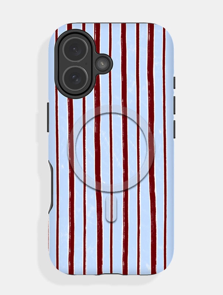 Brown and Blue Sketchy Stripes Magsafe  Ultra Protective Case Phone Cases Skinnydip London