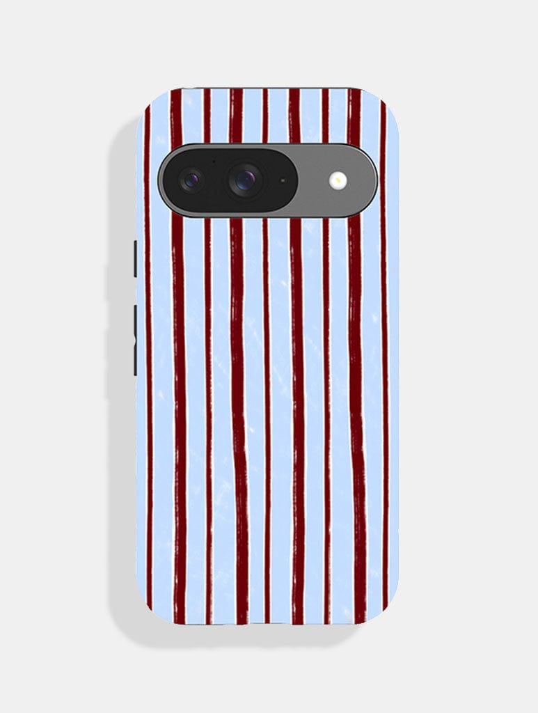 Brown And Blue Sketchy Stripes Ultra Protective Google Pixel Case Phone Cases Skinnydip London