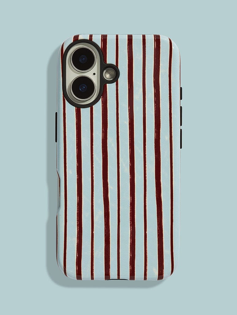 Brown And Blue Sketchy Stripes Ultra Protective iPhone Case Phone Cases Skinnydip London