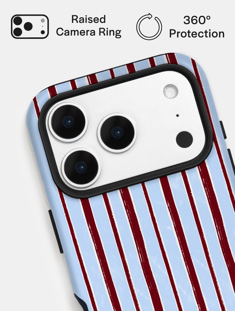 Brown And Blue Sketchy Stripes Ultra Protective iPhone Case Phone Cases Skinnydip London