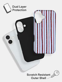 Brown And Blue Sketchy Stripes Ultra Protective iPhone Case Phone Cases Skinnydip London
