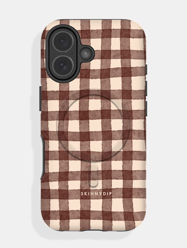 Brown Gingham MagSafe Ultra Protective iPhone Case Phone Cases Skinnydip London