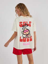 Bubblegum x Skinnydip Self Love Club T-Shirt In White Tops & T-Shirts Skinnydip London