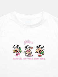Bubblegum x Skinnydip Yapping, Napping, Snacking Baby T-Shirt In White Tops & T-Shirts Skinnydip London
