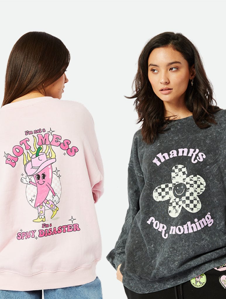Spicy Margs Sweatshirt in Ecru | Cute Pink Sweatshirts | Skinnydip