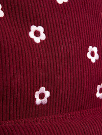 Burgandy Ditsy Flower Embroidered Backpack Backpacks Skinnydip London