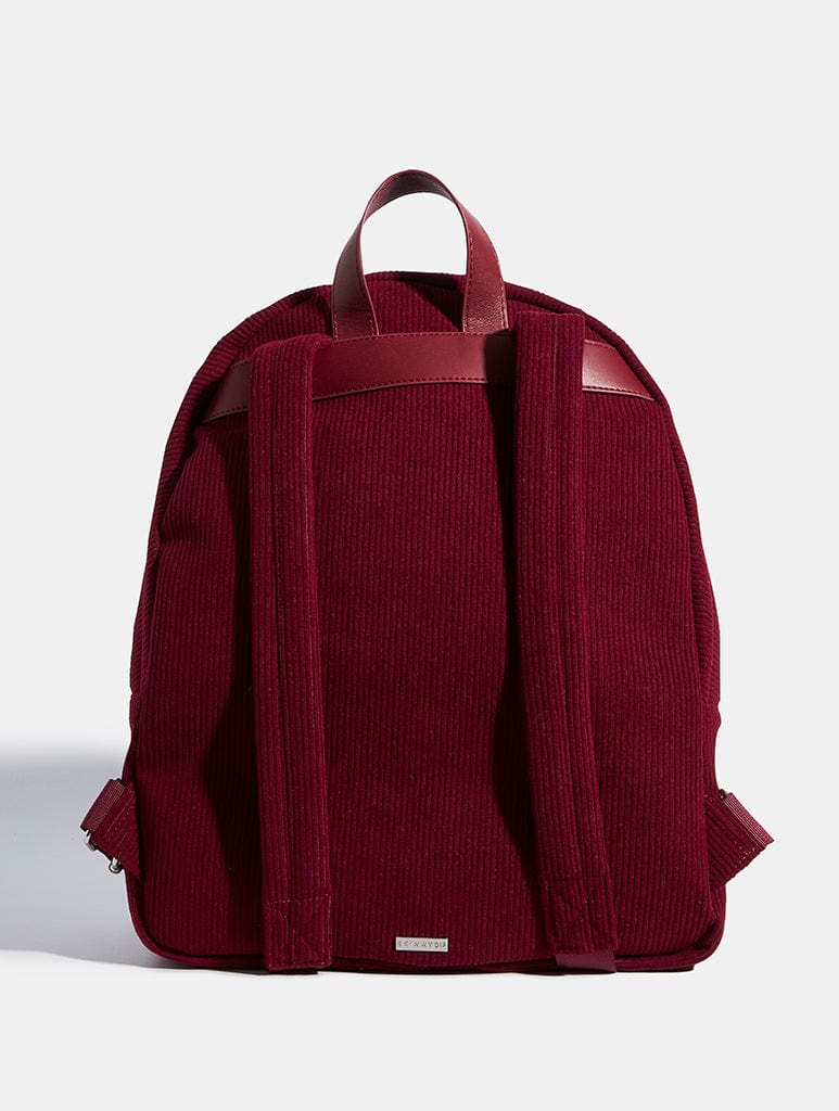Red Ditsy Heart Embroidered Backpack | Student Ready