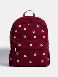 Burgandy Ditsy Flower Embroidered Backpack Backpacks Skinnydip London