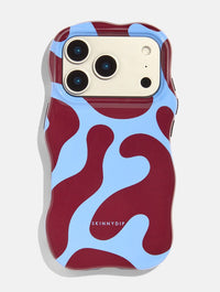 Burgundy and Blue Pattern Wiggle Ultra Protection iPhone Case Phone Cases Skinnydip London