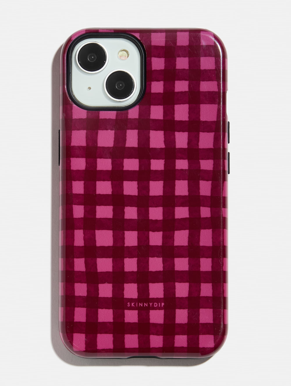 Burgundy and Pink Gingham Ultra Protective iPhone Case Phone Cases Skinnydip London