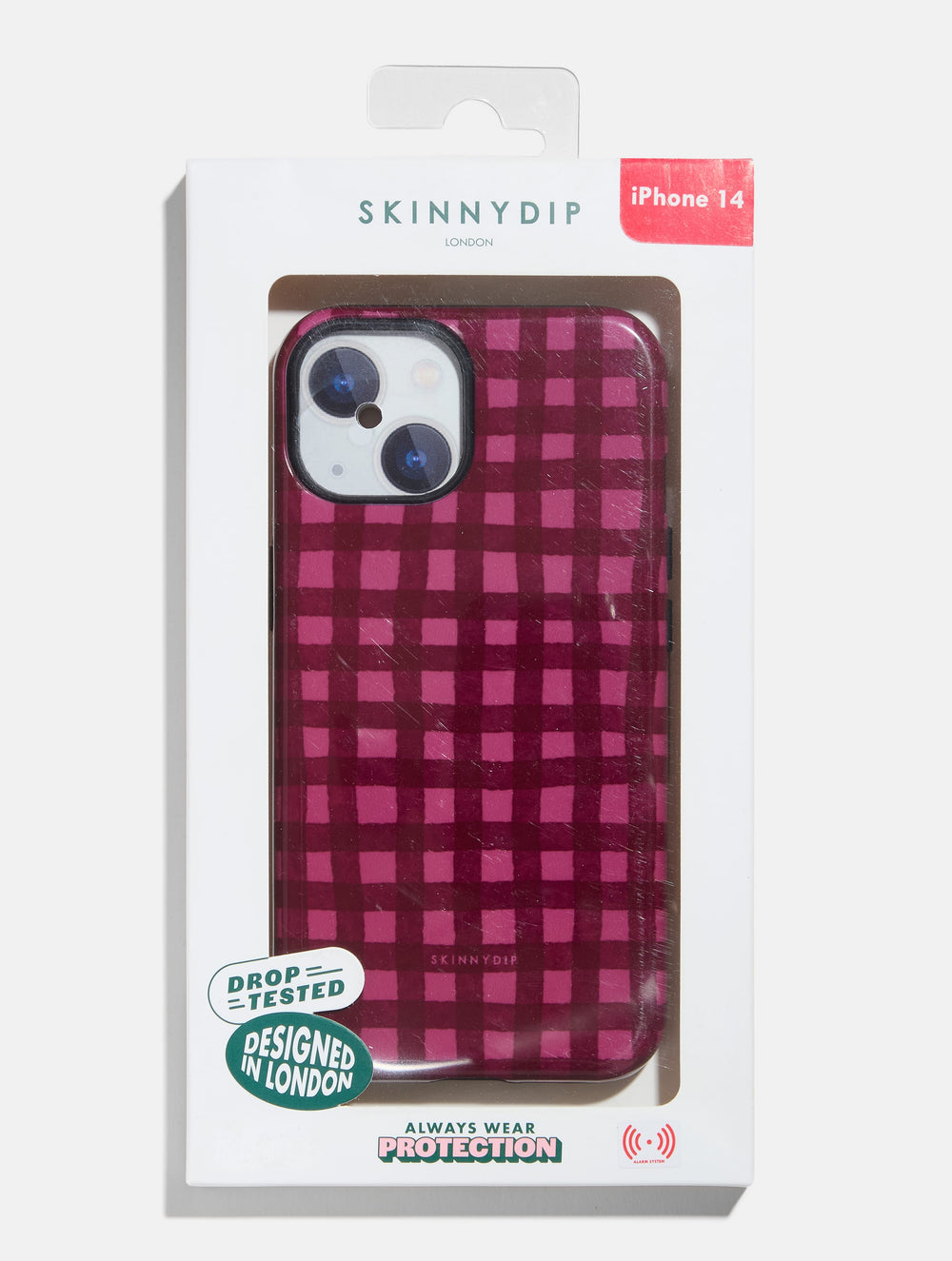 Burgundy and Pink Gingham Ultra Protective iPhone Case Phone Cases Skinnydip London
