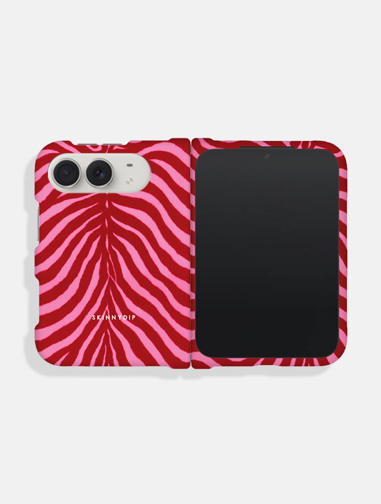Burgundy And Pink Zebra Print Impact Resistant iPhone Duo Case Phone Cases Skinnydip London