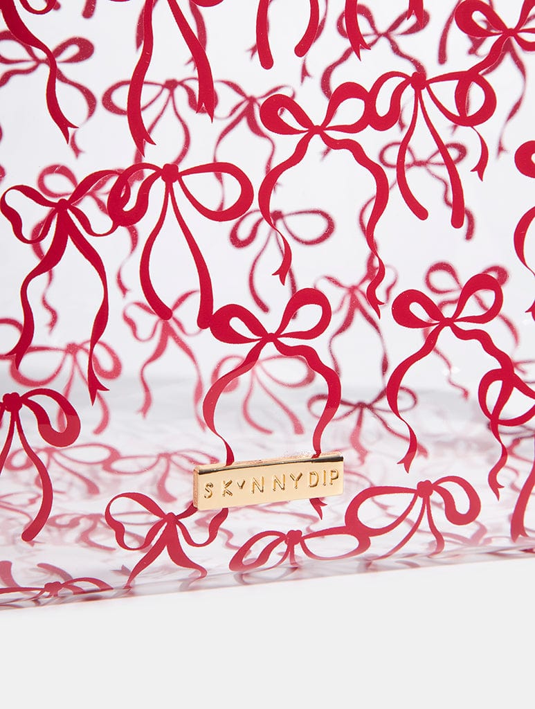 Burgundy Bow Wash Bag Wash Bags Skinnydip London