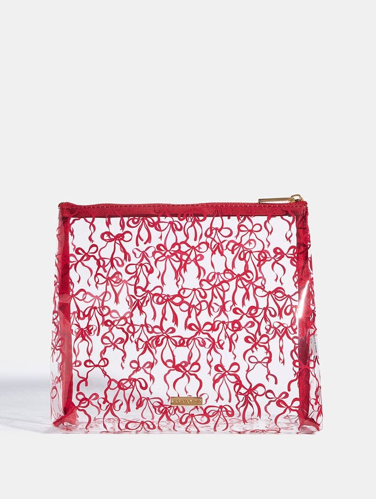 Burgundy Bow Wash Bag Wash Bags Skinnydip London