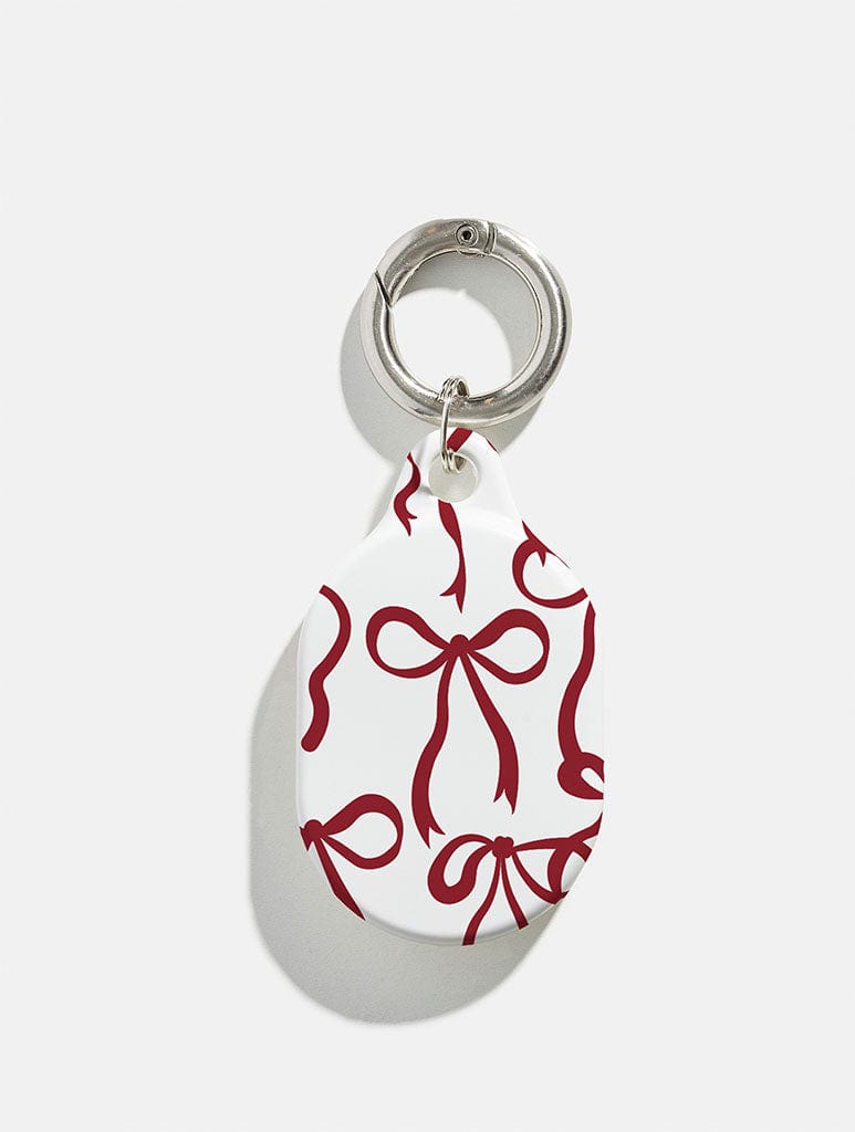 Burgundy Bows AirTag Case in Gloss AirTags Cases Skinnydip London