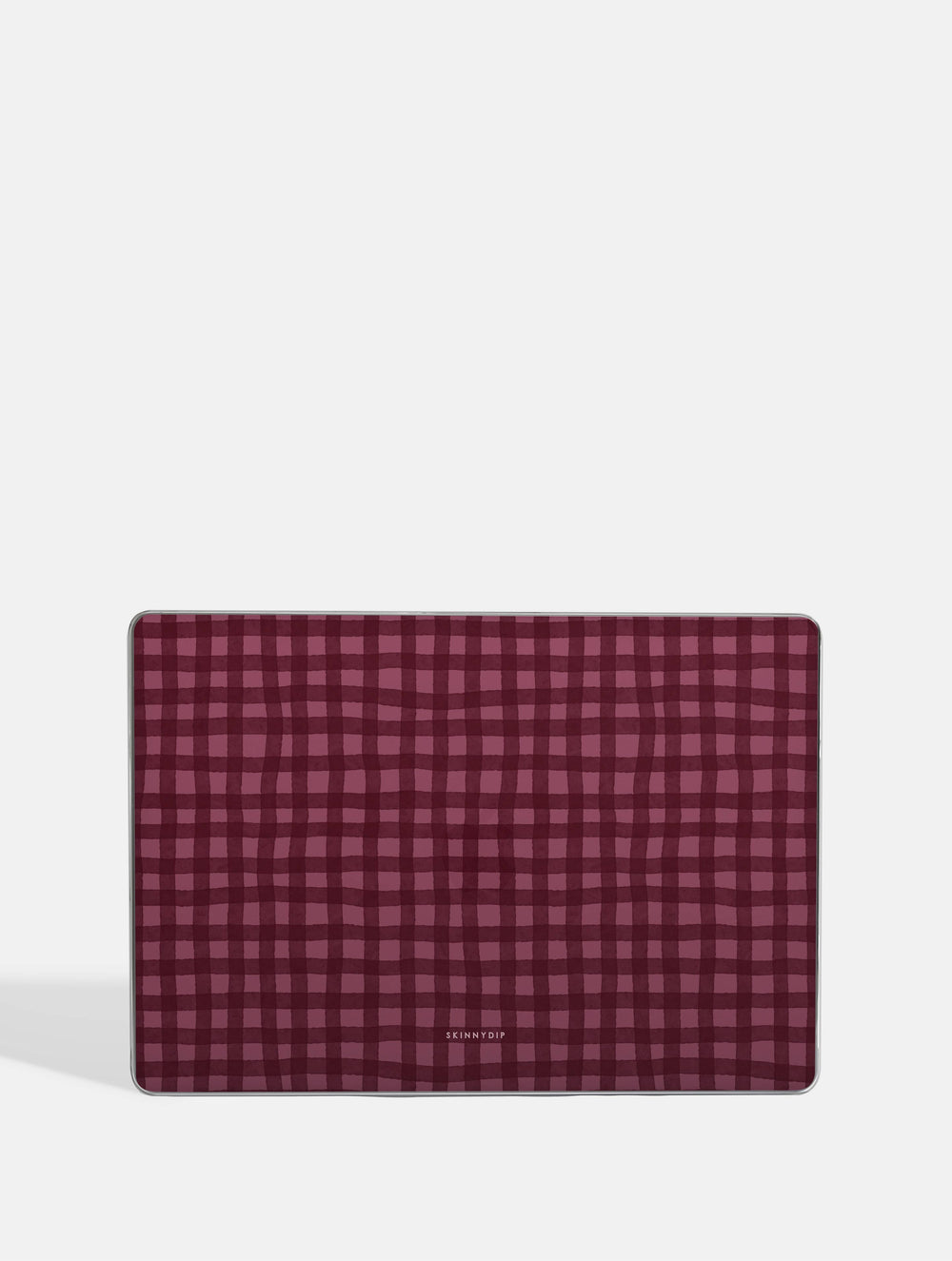 Burgundy Gingham MacBook Case Laptop Cases Skinnydip London