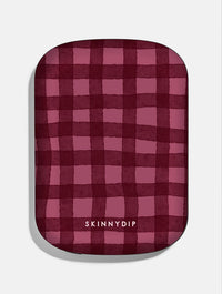 Burgundy Gingham Portable Magsafe Charger Portable Chargers Skinnydip London
