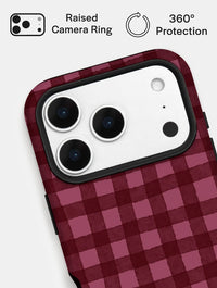 Burgundy Gingham Ultra Protective iPhone Case Phone Cases Skinnydip London