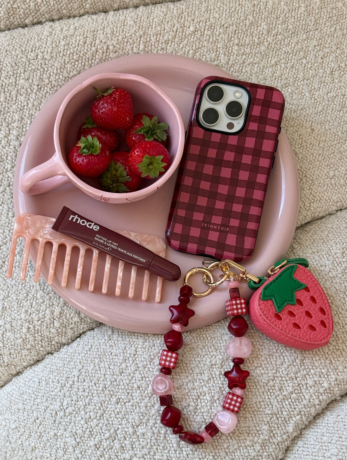 Burgundy Gingham Ultra Protective iPhone Case Phone Cases Skinnydip London