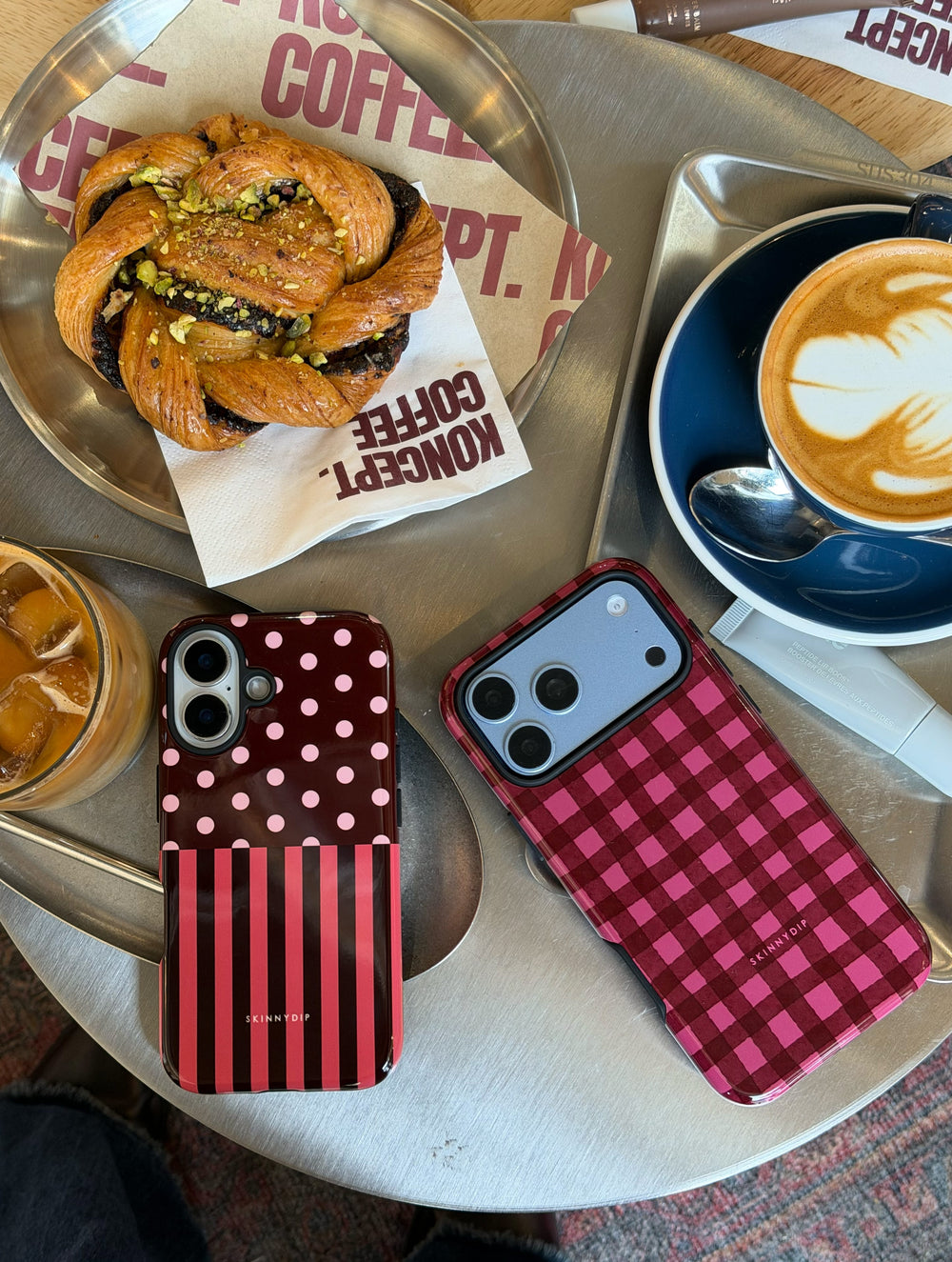 Burgundy Gingham Ultra Protective iPhone Case Phone Cases Skinnydip London
