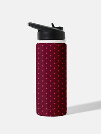Burgundy Mini Dots 18oz Stainless Steel Water bottle Water Bottles Skinnydip London