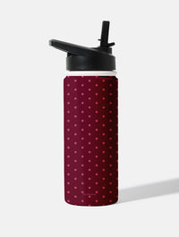 Burgundy Mini Dots 18oz Stainless Steel Water bottle Water Bottles Skinnydip London