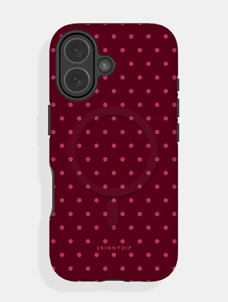 Burgundy Mini Dots Magsafe Ultra Protective iPhone Case Phone Cases Skinnydip London