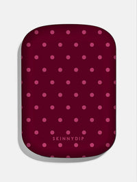 Burgundy Mini Dots Portable Magsafe Charger Portable Chargers Skinnydip London