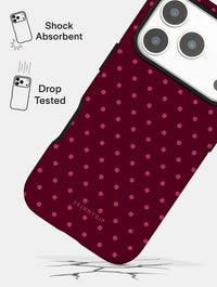 Burgundy Mini Dots Ultra Protective iPhone Case Phone Cases Skinnydip London