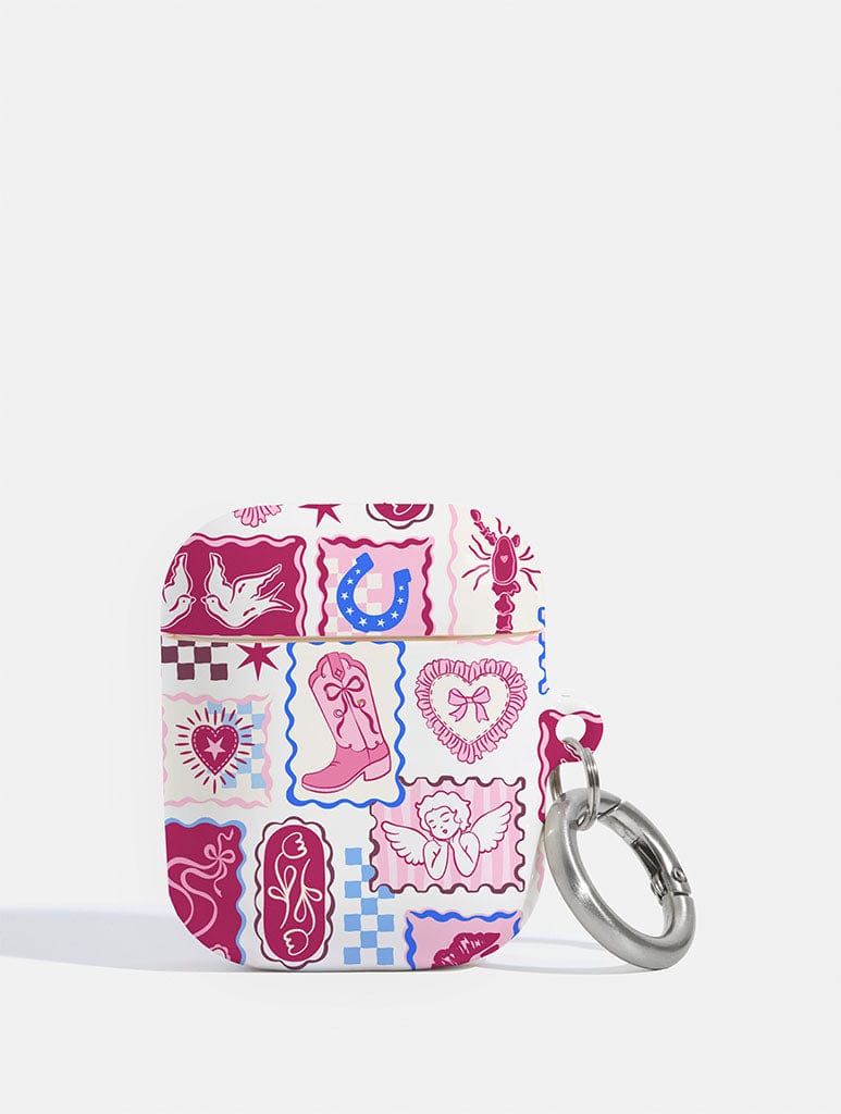 Burgundy Patchwork AirPods Case AirPods Cases Skinnydip London