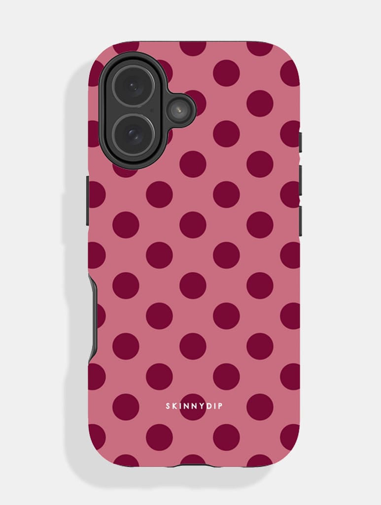 Burgundy Red Large Polka Dot Ultra Protective iPhone Case Phone Cases Skinnydip London