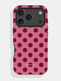 Burgundy Red Large Polka Dot Ultra Protective iPhone Case Phone Cases Skinnydip London