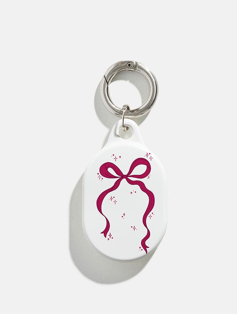 Burgundy Single Bow AirTag Case in Gloss AirTags Cases Skinnydip London