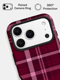 Burgundy Tartan Ultra Protective iPhone Case Phone Cases Skinnydip London