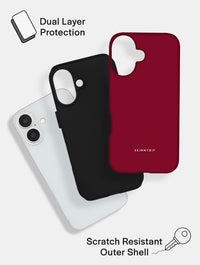 Burgundy with Pink Solid Colour Ultra Protective iPhone Case Phone Cases Skinnydip London