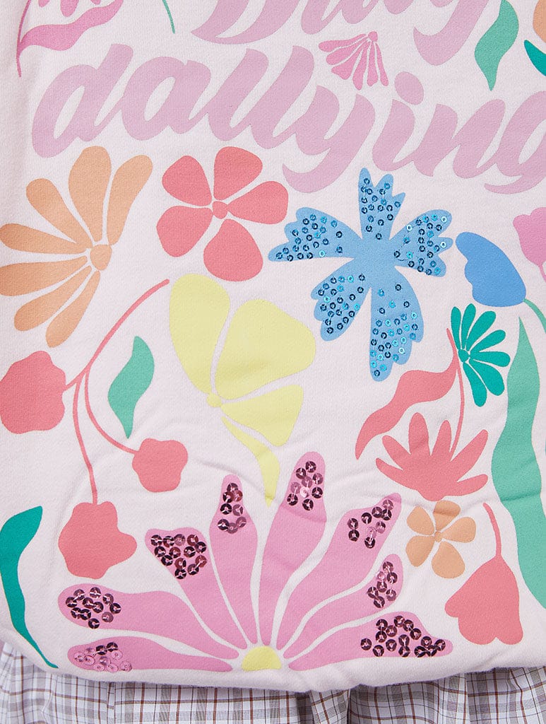 Busy Dilly Dallying Pink Sweatshirt Hoodies & Sweatshirts Skinnydip London