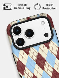 Butter, Blue and Brown Argyle Check Ultra Protective iPhone Case Phone Cases Skinnydip London