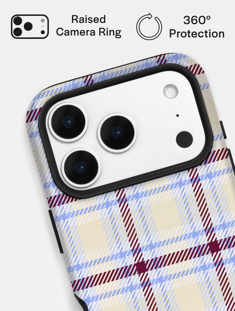 Butter, Blue and Brown Tartan Ultra Protective iPhone Case Phone Cases Skinnydip London